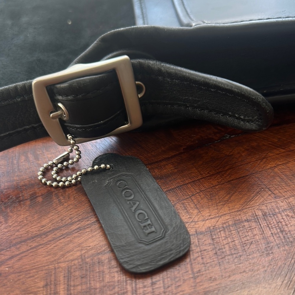 Coach Black Messenger Bag with Textured Finish - Picture 15 of 16